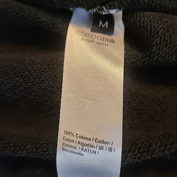 Roberto Cavalli Sport Racing Stripe Sweatshirt Black and Yellow Size Medium - Picture 4 of 5